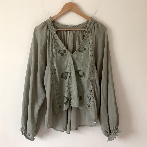 NEW Free People Sivan Embroidered Blouse - Picture 5 of 10